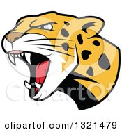 Poster, Art Print Of Roaring Angry Jaguar Or Leopard Big Cat Head