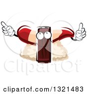 Cartoon Nigiri Sushi Character Holding Up A Finger