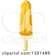 Clipart Of A Cartoon Orange Creamsicle Popsicle Royalty Free Vector Illustration