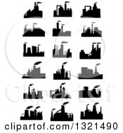 Poster, Art Print Of Black Silhouetted Refinery Factories 2