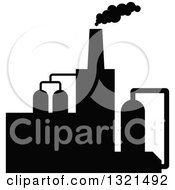 Poster, Art Print Of Black Silhouetted Refinery Factory 28
