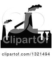 Poster, Art Print Of Black Silhouetted Refinery Factory 30