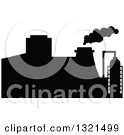 Poster, Art Print Of Black Silhouetted Refinery Factory 35