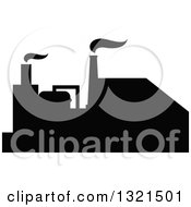 Clipart Of A Black Silhouetted Refinery Factory 20 Royalty Free Vector Illustration