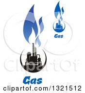 Poster, Art Print Of Black And Blue Natural Gas And Flame Designs With Text 10