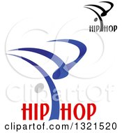 Clipart Of Abstract Hip Hop B Boy Dancers With Text Royalty Free Vector Illustration