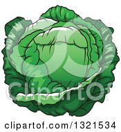 Clipart Of A Cartoon Cabbage Royalty Free Vector Illustration