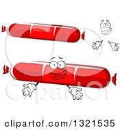 Clipart Of A Happy Face Hands And Sausages Or Pepperoni Royalty Free Vector Illustration