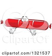 Clipart Of A Happy Sausage Or Pepperoni Character Royalty Free Vector Illustration