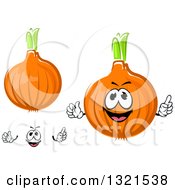 Poster, Art Print Of Cartoon Face Hands And Yellow Onions