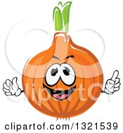 Poster, Art Print Of Cartoon Yellow Onion Character Giving A Thumb Up