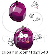 Clipart Of A Cartoon Face Hands And Plums 2 Royalty Free Vector Illustration