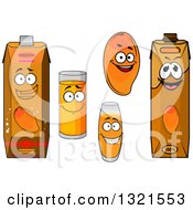 Clipart Of A Cartoon Mango And Juice Characters 2 Royalty Free Vector Illustration