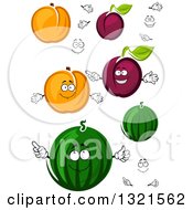 Poster, Art Print Of Cartoon Apricot Plumb And Watermelon Characters
