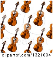 Poster, Art Print Of Seamless Background Pattern Of Happy Violins 2