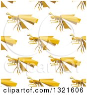 Poster, Art Print Of Seamless Background Pattern Of Yellow Origami Paper Wasps