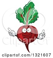 Clipart Of A Cartoon Beet Character Holding Up A Finger Royalty Free Vector Illustration