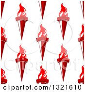 Poster, Art Print Of Seamless Pattern Background Of Red Torches 3