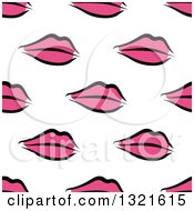 Poster, Art Print Of Seamless Background Pattern Of Pink Lips 2