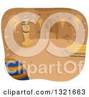 Clipart Of An Egyptian Pyramid Interior Royalty Free Vector Illustration