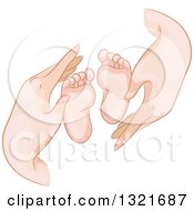Poster, Art Print Of Mothers Hands Around Baby Feet