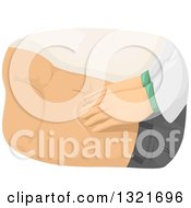 Clipart Of A Doctor Checking A Patients Abdomen Area Royalty Free Vector Illustration