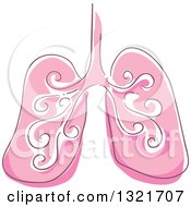 Clipart Of Sketched Pink Human Lungs Royalty Free Vector Illustration by BNP Design Studio