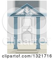 Poster, Art Print Of Stylish Door With A Portico Roof