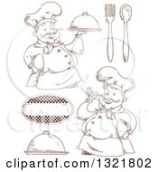 Poster, Art Print Of Sketched Male Chefs And Accessories