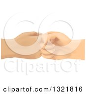 Clipart Of Hands Fist Bumping Royalty Free Vector Illustration