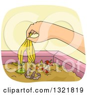 Poster, Art Print Of Hand Dropping A Banana Peel Into A Compost Bin
