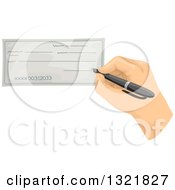 Poster, Art Print Of Hand Signing A Blank Check