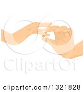Poster, Art Print Of Hands Putting Wedding Rings On