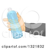 Clipart Of A Hand Holding Water Bottle Royalty Free Vector Illustration