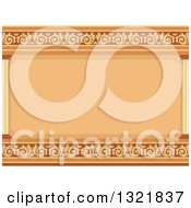 Clipart Of A Brown And Yellow Ornate Architectural Cornice Background Royalty Free Vector Illustration