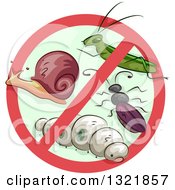 Poster, Art Print Of Prohibited Symbol Over Garden Pests