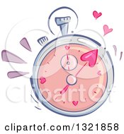 Poster, Art Print Of Speed Dating Stop Watch With Hearts
