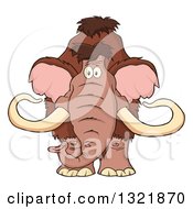 Clipart Of A Cartoon Woolly Mammoth Royalty Free Vector Illustration