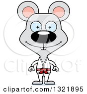Poster, Art Print Of Cartoon Happy Karate Mouse
