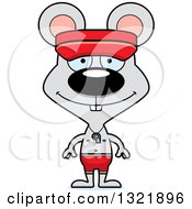 Poster, Art Print Of Cartoon Happy Mouse Lifeguard