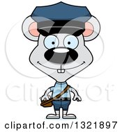 Poster, Art Print Of Cartoon Happy Mouse Mail Man