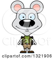 Poster, Art Print Of Cartoon Happy Mouse Hiker