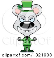 Poster, Art Print Of Cartoon Mad St Patricks Day Irish Mouse