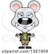 Clipart Of A Cartoon Mad Mouse Hiker Royalty Free Vector Illustration