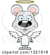 Poster, Art Print Of Cartoon Happy Mouse Angel