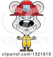 Poster, Art Print Of Cartoon Mad Mouse Fire Fighter