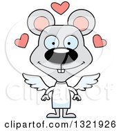 Poster, Art Print Of Cartoon Happy Mouse Cupid
