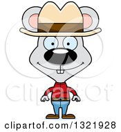 Poster, Art Print Of Cartoon Happy Mouse Cowboy