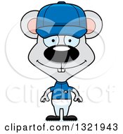 Poster, Art Print Of Cartoon Happy Mouse Baseball Player