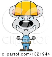 Poster, Art Print Of Cartoon Mad Mouse Construction Worker